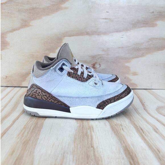 Nike-Air Jordan 3 Retro P-Sneakers-White/Brown-Kids Little Unisex-13C-DM0966-102 - Picture 1 of 9